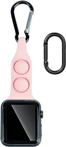 Makzib Clip on Carabiner Compatible with Apple Watch for Nurses Doctors Hikers (38/40/41mm Pink)