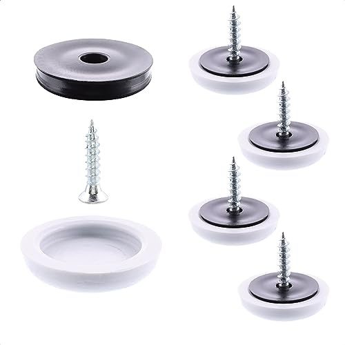 Wagner QuickClick® Kunststoffgleiter Möbelgleiter Stuhlgleiter 4er-Set zum Anschrauben - 4X Basis Ø 14 mm+Schraube+Gleiteinsatz austauschbar - Kunststoff Hyper Slim Ø 20 mm - Made in DE - 16791799