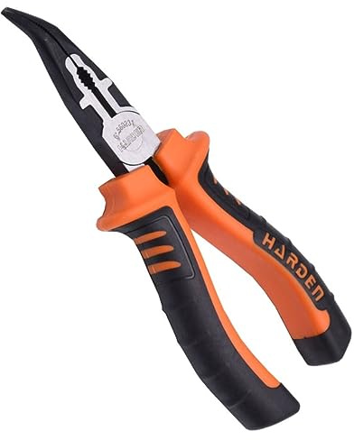 Edward Tools Pro Bent Nose Pliers 6” - Ergonomic Handle - Heavy duty CR-V Steel with Anti-rust finish - Wire Cutter and Screw Tightener