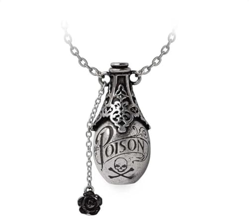 Alchemy Collana Fissa England Lucrezia Gioielli con Bottiglia Gotica Rosa Nera