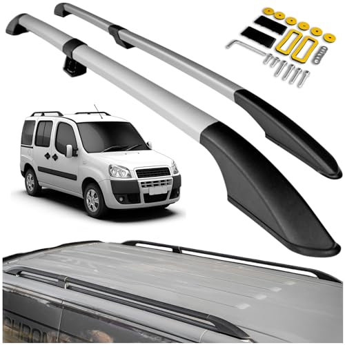 CHROMEMASTER Dachreling Dachträger Kompatibel mit FIAT Doblo Long 2001-2010 | Zur Befestigung der Dachgepäckträger, Dachboxen oder Dachfahrradträger | Robuste Konstruktion aus Alu