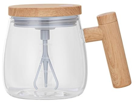 LOVIVER Becher mit automatischem Rühren, 400 ml, elektrischer Rührbecher, Kaffeebecher mit automatischem Rühren, Glasmisch-Kaffeebecher, Rührbecher, Klar