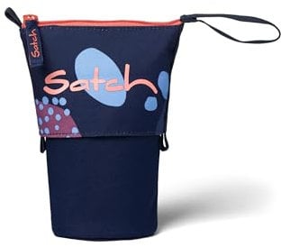 satch Pencil Slider extra groß inkl. Trennfach Reißverschlussfach Stiftehalter Geodreieck Sichtfenster für Stundenplan Coral Reef - Dunkelblau