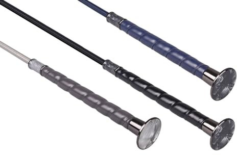 NETPROSHOP Dressurgerte Dashing Marmoroptik mit Seil am Ende 90-120 cm, Groesse:90 cm, Farbe:Schwarz