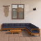 Blukee 9-TLG. Garten Loungemöbel Set mit Dunkelgrauen Auflagen Akazienholz Balkonsofa Gartensofa Balkon Sitzgruppe Terrassenmöbel Set Gartenlounge Outdoor Balkonlounge Garden Furniture Sets