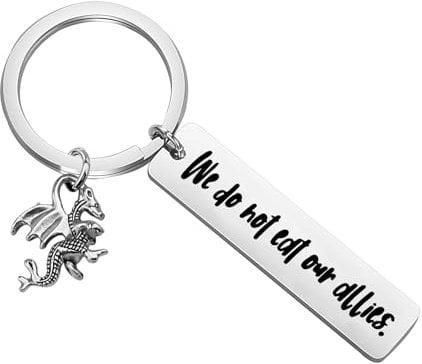 MYSOMY Tairn Dragon Keychain Basgiath War College Gifts Dragon Rider Keyring We Do Not Eat Our Allies Dragon Book Gifts (WeDo UK)