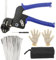 Zip Tie Tool Kit, Metal Stainless Steel Zip Tie Tightener with Cable Tie Gun Cable Tie Gloves Tool Bag Releasable Cable Tie Tensioning and Cutting Tool for Chain Link Fence Ties & Organize Cables