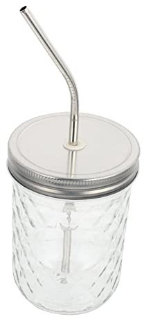 FUNOMOCYA Bocal Avec Paille Multifonctionnel Pour Jus Lait Boisson Transparent Verre Contenant Récipient Pot à Lait