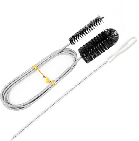 2 pcs Shower Drain Unblocker Tools, 155cm Sink Unblocker Tool Double-Ended Drain Snake Unblocker and 45cm Sink Cleaning Brush, Flexible Clog Drain Cleaner Tool for Bathroom, Shower, Kitchen, Plug Hole