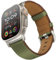 UUPWPOKT Compatible con Apple Watch Ultra 2/1 Band de 49 mm, 46 mm, 45 mm, 44 mm, 42 mm, correa de piel auténtica para iWatch Ultra Series 10 9 8 7 6 5 4 3 2 1 SE, verde militar/titanio
