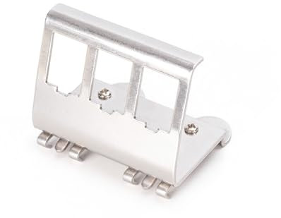 DIGITUS Adaptateur de Rail DIN pour modules Keystone - 3 Ports - Angulaire à 45 degrés - Acier Inoxydable - Boîtier Ouvert