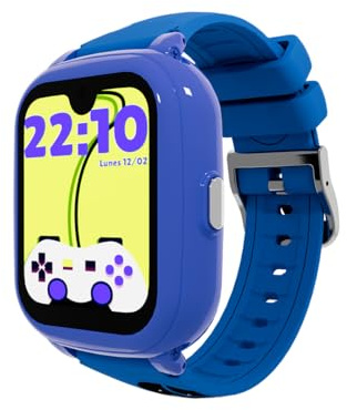 SaveFamily Iconic 2 Plus 4G. Smartwatch voor kinderen. Videogesprek, Video, Beller-ID, Muziek, Bluetooth, App Store, Whatsapp. GPS-kinderhorloge, Camera, SOS, waterdicht (Iconic 2 Plus, Gamer)