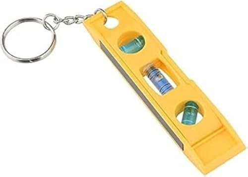 Yellow Bubble Level with Keychain Magnetic Torpedo Level Measuring Tool,Plumb/Level/45-Degree Measuring Bubble Fashion and Layout Tools Car Keychains,Spirit Levels