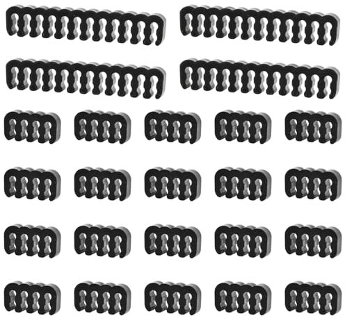 Anseom 24 Piezas Peines de Cable, Cable Peine para Computadoras Peine de Cable de PC Portacables Organizador de Cables Peine de Cable de Alambre 24 Pines 8 Pines 6 Pines para Oficina y Hogar