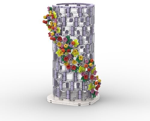 Zorwlodc Vase Jeu de Construction pour Lego 10280 Bouquet de Fleurs, Maquette de Vase Transparent avec Base, 480 Pièces, Compatible avec Lego 10313 10280 (Pas avec Bouquet de Fleurs)