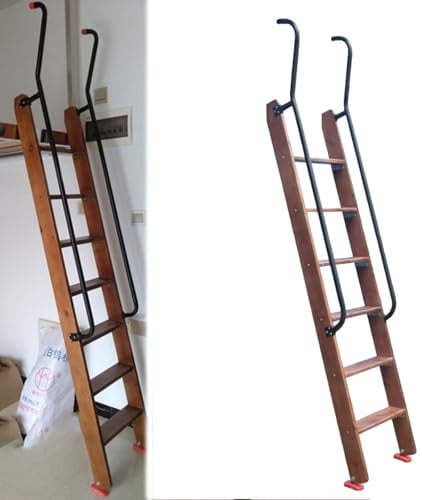 WLCGYD Escalera Cama Litera Escalera De Nogal con Pasamanos Y Peldaños Anchos, Ideal para Literas En Casa, Solo De Madera - 1,25, 1,5, 1,6, 1,7 Y 1,75 M(1.25m(49 1/5in))