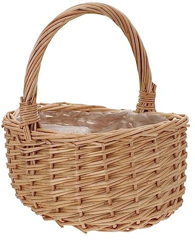 LIOOBO 2stücke Rattan Woven Flower Basket Multifunktionale Aufbewahrung Für Blumen Obst Und Eier Natürliches Design Lichtgelb Für Zuhause Und