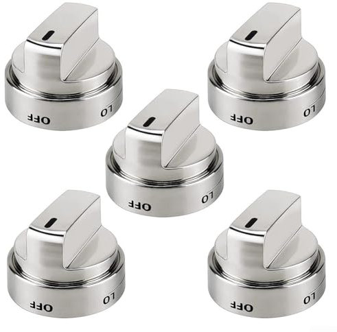 Homeponnew Lot de 5 boutons de contrôle de four professionnels en acier inoxydable de rechange pour cuisinière, cuisinière, table de cuisson
