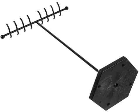 CLISPEED Hanging Jewelry Organizer with T Shaped Design Elegant Iron Necklace Display Stand for Tabletop Storage Easy Assembly for Home Decor and Retail Use