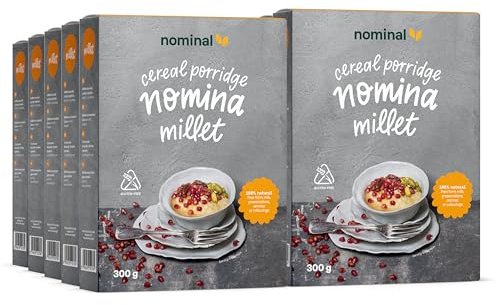 NOMINAL Glutenfreier Hirsebrei – Nährstoffreicher & Leicht Verdaulicher Frühstücksbrei, Ballaststoffreich, Vegan, Brei ohne Zuckerzusatz & Schnell Zubereitet für Energie & Wohlbefinden (10 x 300g)