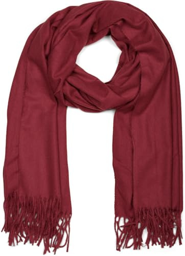 styleBREAKER Unisex Web-Schal Viskose Fransen | 70x182 cm großes Format für flexible Styling-Optionen, wärmendes Material für den Winter, auch als Schultertuch drapierbar.