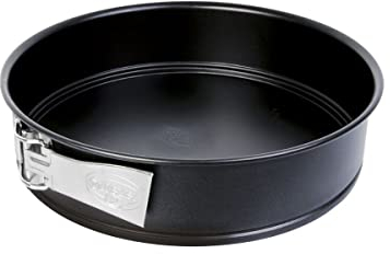 Dr. Oetker Springform Ø 28 cm, Backform mit Flachboden, runde Kuchenform aus Stahl mit Antihaftbeschichtung (Farbe: schwarz), Menge: 1 Stück