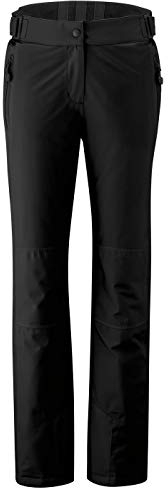 Maier Sports Vroni Slim, Enganliegende Damen Skihose, Wasserdichte Schneehose, Stretchmaterial und verstellbarer Bund, PFC-frei, mTHERM Wattierung & mTEX Wetterschutz, Schwarz, Gr. 46 (W38/L32)