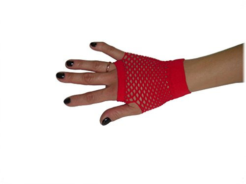 Tamiso 1 Paar Netzhandschuhe - Farbe: rot - Länge: kurz (bis zum Handgelenk) - trendige Maschenhandschuhe, kurze Ausführung