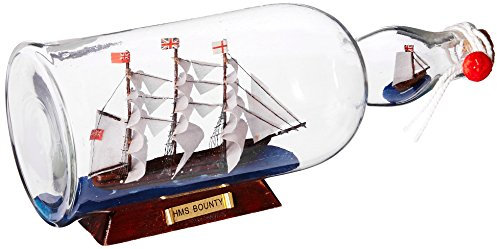 Hampton Nautical HMS Bounty Model Ship in a Glass Bottle, 11