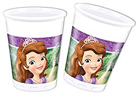 Disney 53854 Sofía la Primera Parte decoración vasos plástico 200 ml 8 ct , color/modelo surtido