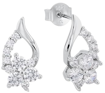 Amor Schmuck 925 Sterling Silber Damen, mit Zirkonia synth, Silber, Kommt in Schmuck Geschenk Box
