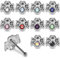 Monster Piercing 20 Stück-Box-Set von 22 Gauge 925er Sterlingsilber Spider Ende Nase Pin Nase Kugelbolzen Piercing