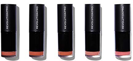 Revolution Beauty London Pro, Lipstick Collection, Bare, 5x3.2g