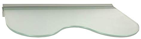 Glasregal Welle 50cm satiniertes Glas mit silbernem Wandprofil / Glasablage / 2 Regale