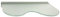 Glasregal Welle 50cm satiniertes Glas mit silbernem Wandprofil / Glasablage / 2 Regale