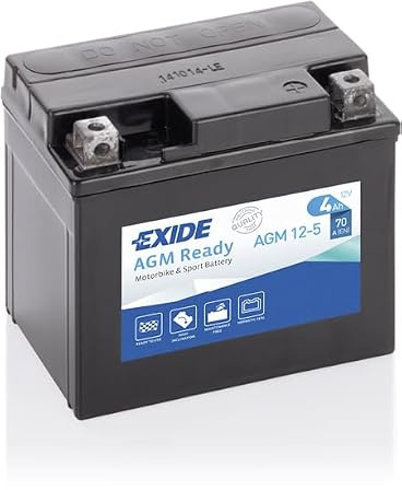 Exide Bike Battery SLA12-5 (AGM12-5) 12V - 4Ah - 70A EN - 133mm*70mm*105mm - M04 POL - (YT10B-4 ; YB12B-B2 ; YTX12-BS ; SLA12-10)
