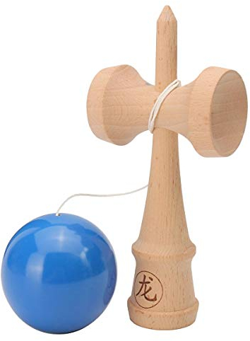 Tuoservo Holz Kendama Spielzeug Professionelle Solide Geschickte Jonglierball Kinder Spiel Geschicklichkeit Spielzeug (Blau)