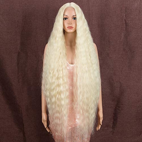 Style Icon Lace Front Perücken Perücken 100cm lang gewellt Synthetische Perücken für Frauen Low Medium Part Hitzebeständige Fasern Lace Front (Blonde)