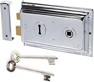 Ironmongery Solutions® Vintage 1920s Victorian Style, Rim Lock in Five Different Finishes (Satin Chrome)
