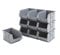 BiGDUG Plastic Parts Bins - Stackable or Wall Mounted Storage Boxes Garage Organiser - Pack of 10 - 125H x 150W x 240D mm - Grey