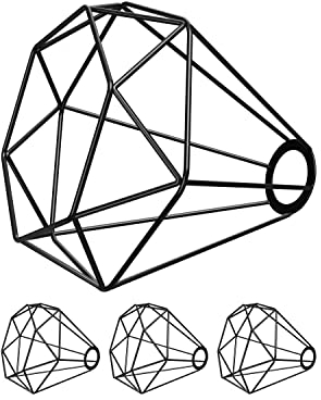 ledscom.de 4 Stück Käfig-Lampenschirm, schwarz, 200mm Ø