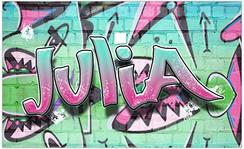 timalo® Cooles Graffiti Poster mit Namen | Modernes Wandposter für Mädchen und Teenager Kinderzimmer Bild Mauer Gamer Zimmer Wandbild personalisiert | gamer28-1-B120xH61cm