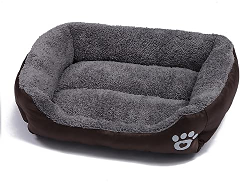OUYUNKKA Hundebett Hundekissen (S, 43 x 32 cm) Viereckig Kaffee Hundesofa für Mittelgroße und Kleine Hunde und Katzen, Flauschig Weich Katzenbett Katzenkissen Hundebett für Französische Bulldogge