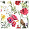 murando - Tapete selbstklebend 10m Wandtattoo dekorative Möbelfolie Dekorfolie Fotofolie Panel Wandaufkleber Wandposter Wandsticker - Vogel Blätter Mohnblumen wie gemalt b-B-10044-j-a
