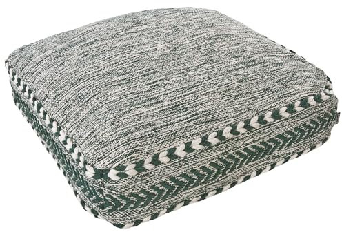Beliani Bodenkissen grün/weiß Baumwolle mit geometrischem Muster 60 x 60 x 12 cm Birch