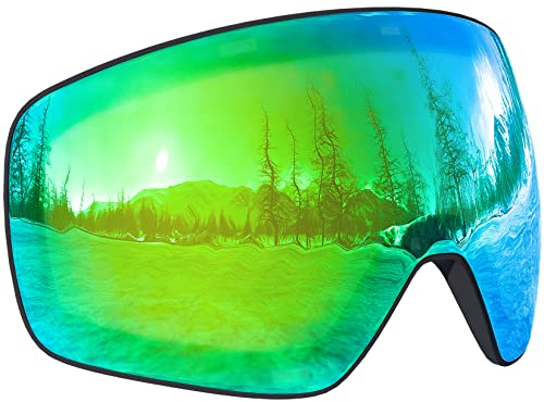 Dizokizo Replacement Ski Goggles Lens Magnetic Spherical Snow Goggles Lens for Snowboarding Skiing Gold…
