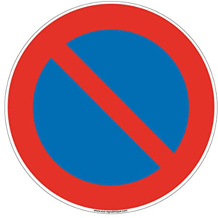 AUA SIGNALETIQUE - Panneau De Signalisation Circulaire en PVC 1.5 mm (Ø 290 mm, Stationnement Interdit)