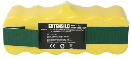 EXTENSILO 1x batteria compatibile con iRobot Roomba R3500, 900, 960, 980, 966 home cleaner (3500mAh, 14,4V, NiMH)