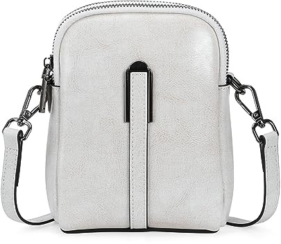 HUA ANGEL Echtleder Umhängetasche für Damen Kleine Handytasche | 2 Fächern, Verstellbarer Schultergurt, Mini Crossbody Tasche für Alltag, Arbeit & Reise, Geschenk für Muttertag & Weihnachten