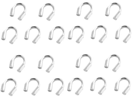 VILLCASE 100pcs Wire Guardian Wire Cable Protector, U-Shaped Guard for Earring Bracelet Necklace Pendant DIY Jewelry Making, Silver